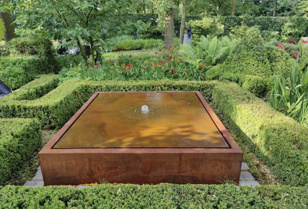 Cortenstaal afboording | Cortenstaal waterelement | Cortenstaal in de tuin