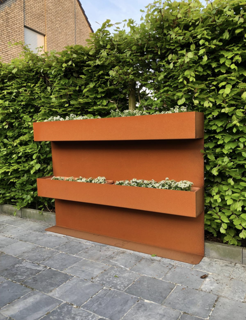 Cortenstaal afboording | Cortenstaal plantenrek | Cortenstaal in de tuin