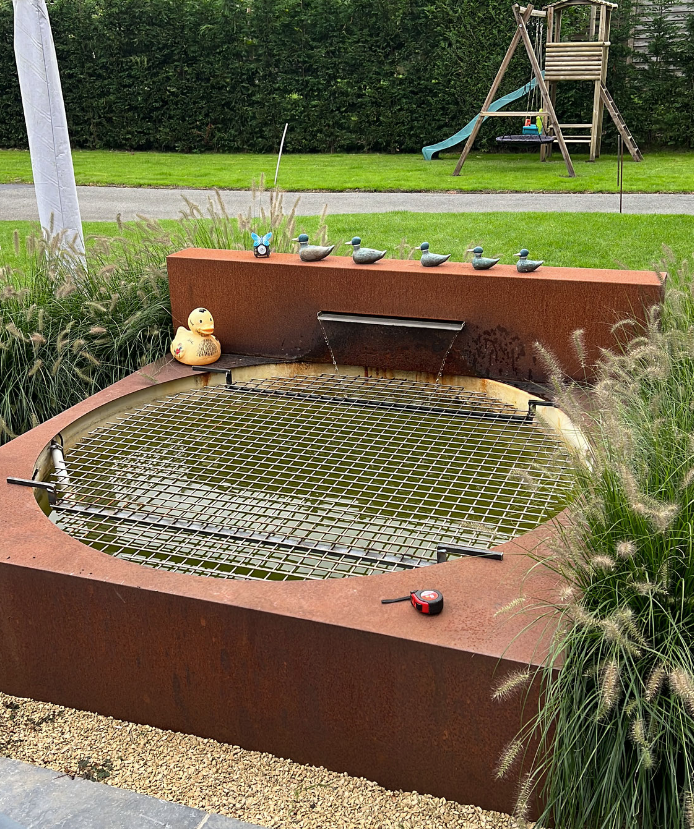 Cortenstaal afboording | Cortenstaal vijver | Cortenstaal in de tuin